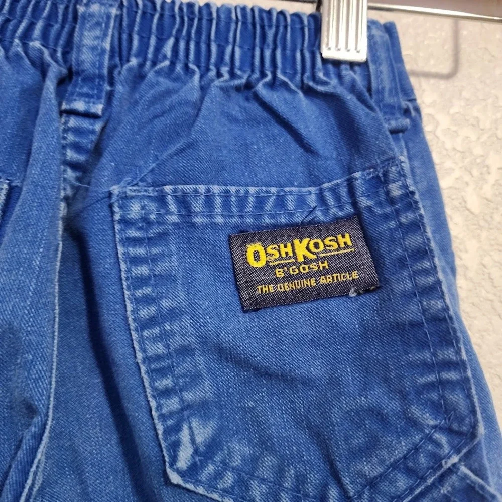 OSHKOSH VINTAGE USA Carpenter Workwear Pants Blue‎ Talon Zip Toddler 4S